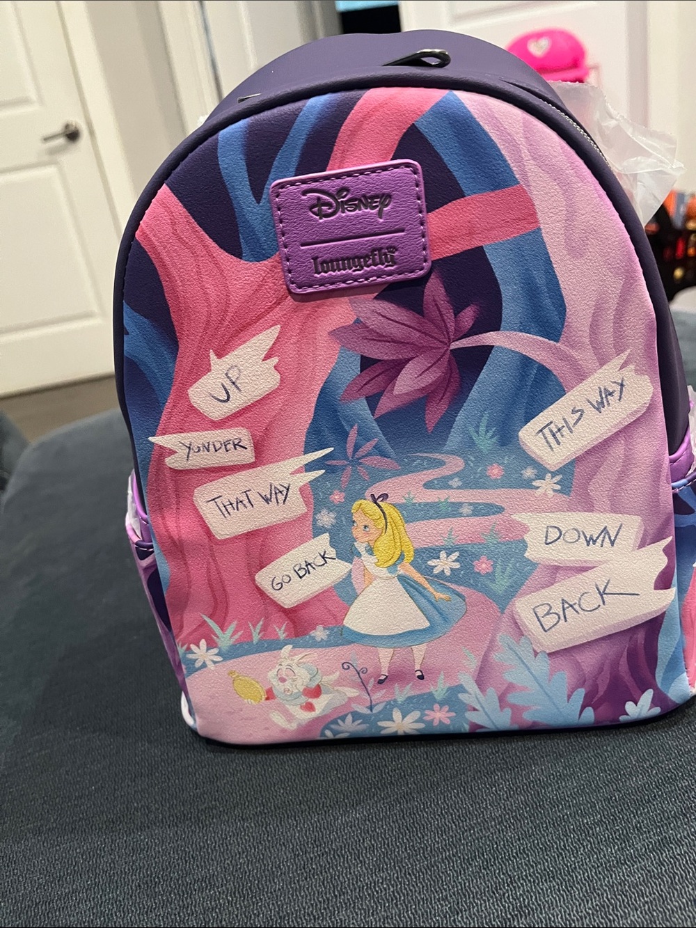 Loungefly Kids Alice in Wonderland Purple Pink Mini Backpack
